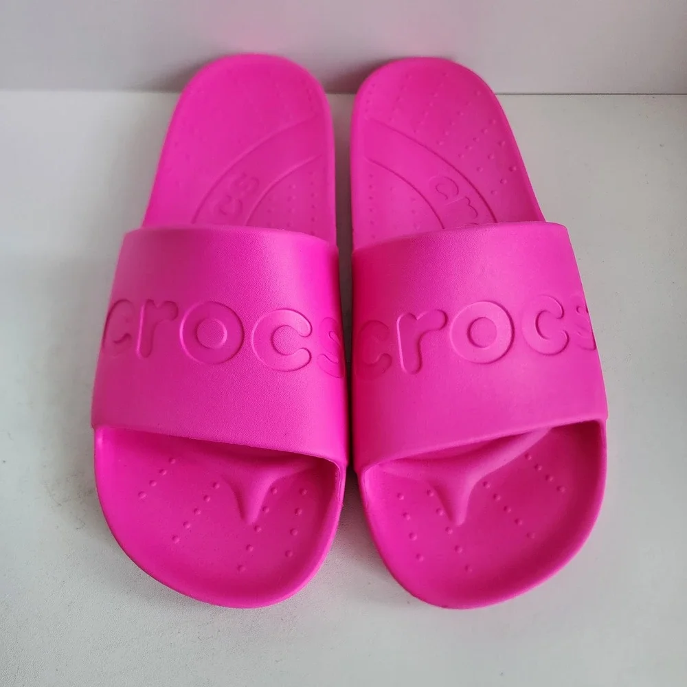 Crocs Classic Slide Sandals Mens 11 / Womens 13 Electric Neon Pink Crush Barbie